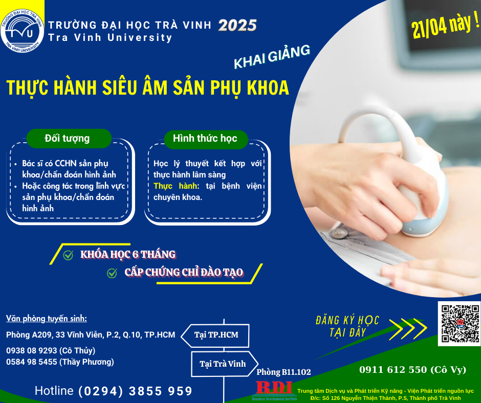 Chiêu sinh lớp thực hành siêu âm sản phụ khoa
