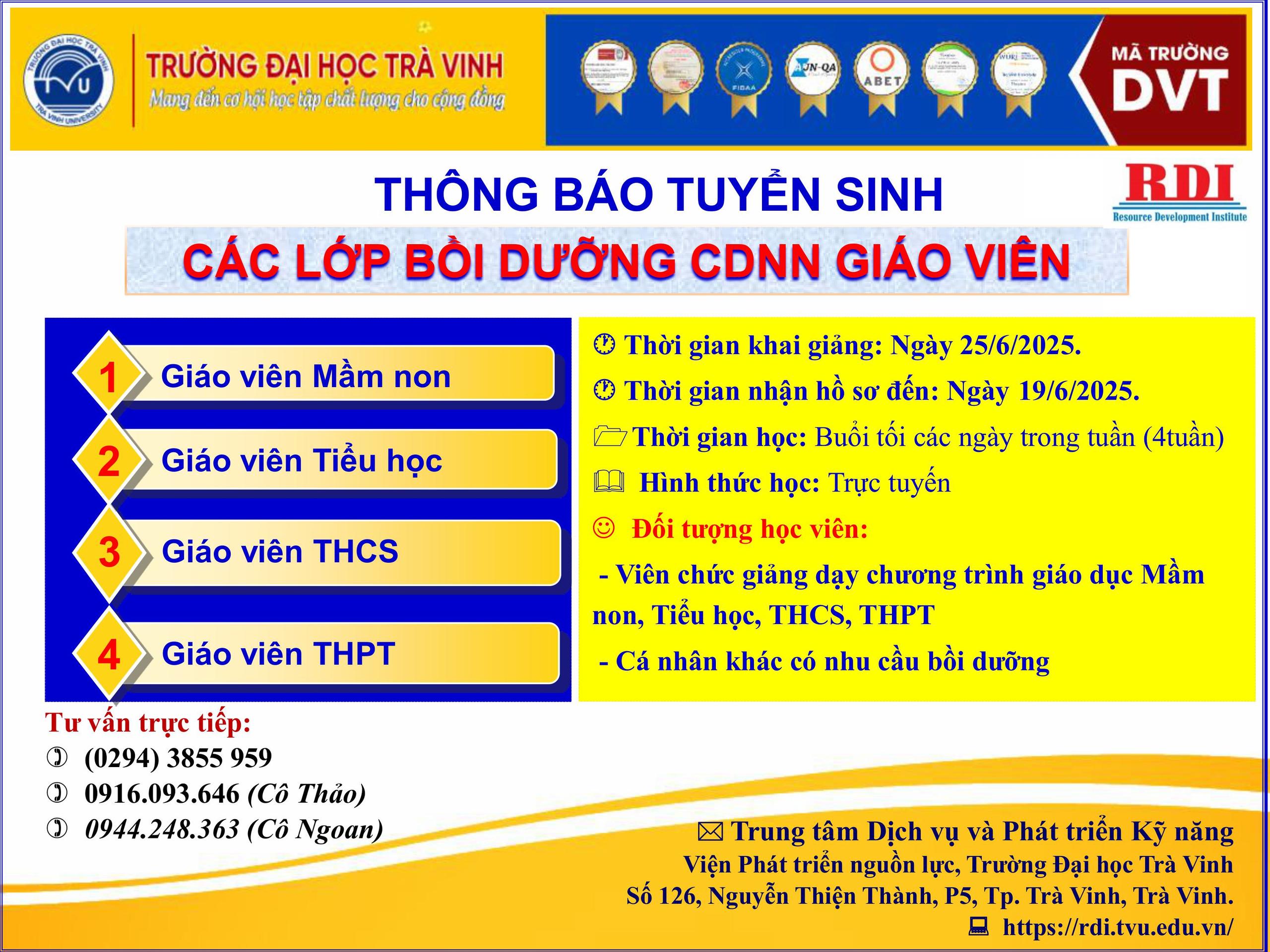 T6. Tuyển sinh CDNN Giáo viên