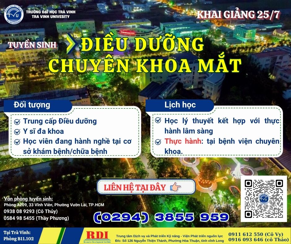 Tuyển sinh lớp Điều dưỡng chuyên khoa mắt