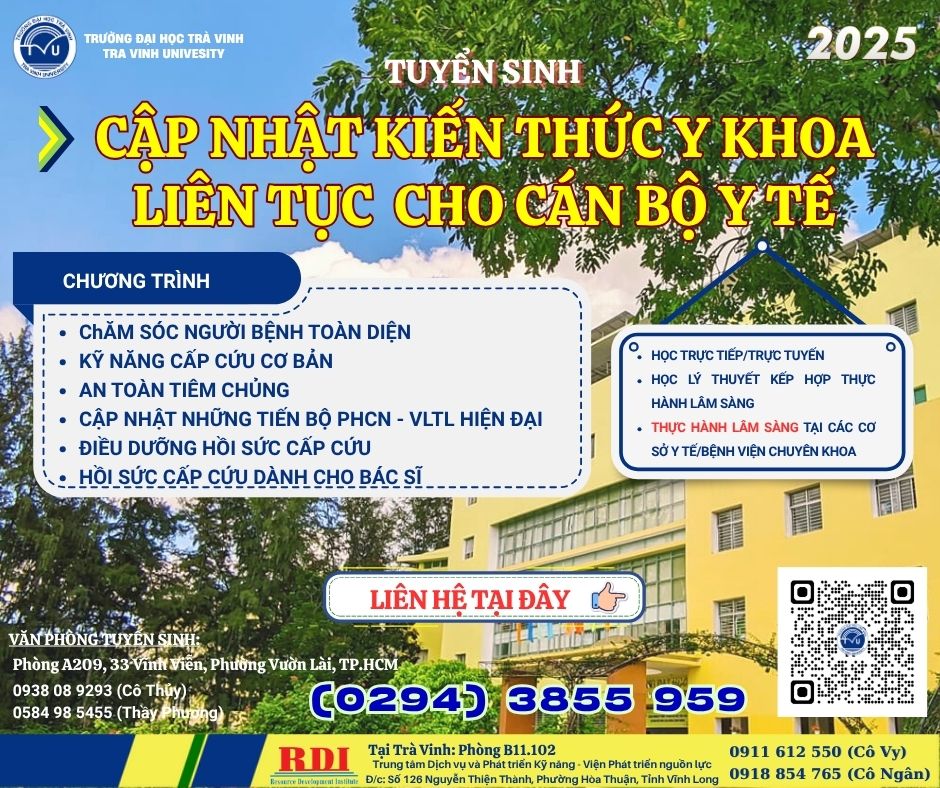 Tuyển sinh lớp Cập nhật kiến thức Y khoa liên tục cho cán bộ Y tế