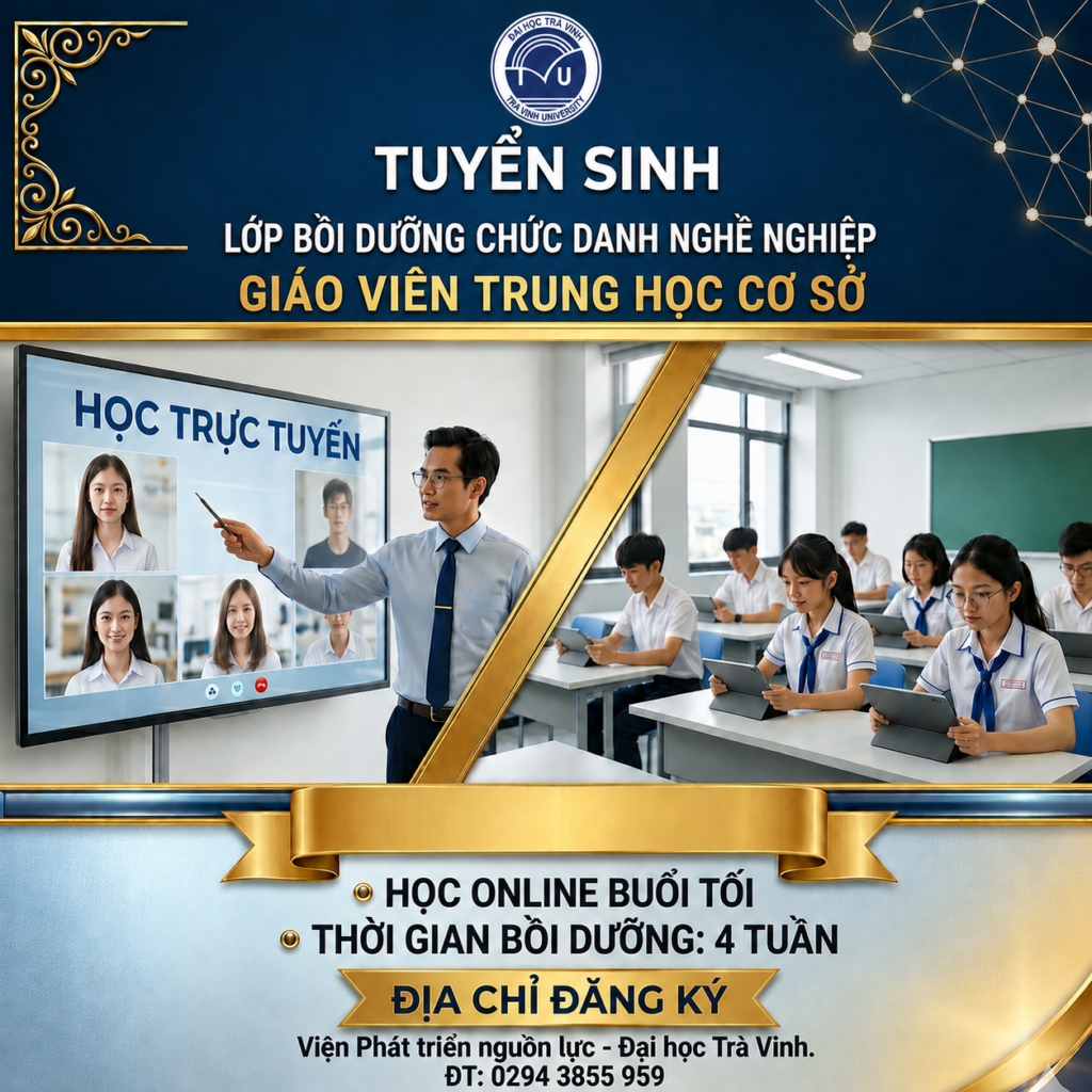 ĐH Trà Vinh - Tuyển sinh lớp CDNN Giáo viên trung học cơ sở